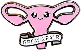 AOTEMAN Grow a Pair Ovaries Woemen Pin Feminist Uterus Balls Courage Brooches