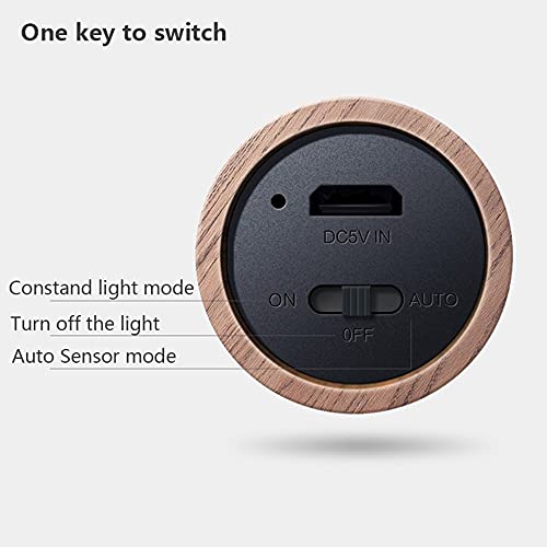 Image of Motion Sensor Light Indoor Night Light Wall Sconce Wooden Rechargeable Portable Magnetic Battery Operated LED Night Light for Kids Bathroom Toliet Light Closet Bedroom,White Ash Wood Pack 2