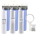 AFWFilters 20-inch 3 Stage High Flow Whole House Filter for Fluoride, Arsenic, Chlorine, & Heavy Metal Removal; Whole House City Water Filtration System