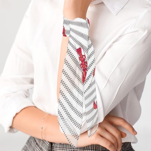 Strips Lobster Head Scarf for Women 23.6 Inch Fashion Bandana Lightweight Square Silk Like Hair Scarf for Neck Headscarf Hair Wraps Kerchief Handkerchiefs Decor Gifts3