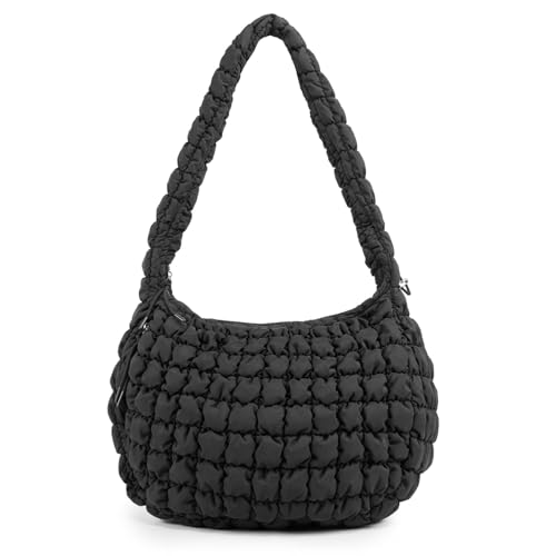 Image of Large Quilted Tote Bag Puffer Purse Quilted Crossbody Bags for Women with Adjustable Strap