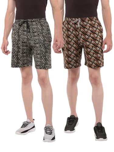 Image of Dollar Solid Men's Shorts | All-Over Print | One Side Zipper Pocket with Label Branding | Self Waistband with Drawcord | Wide Array of Attractive Prints