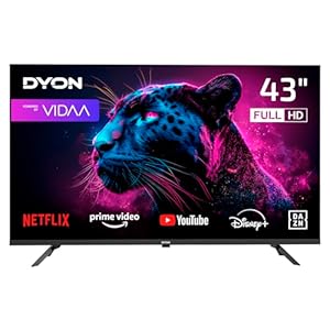 DYON Movie Smart 43 VX - 43 Zoll (108 cm) Full-HD Smart TV mit HD Triple Tuner (DVB-C/-S2/-T2), App Store, Prime Video, Netflix, YouTube, DAZN, Disney+, waipu.tv, Hotelmodus
