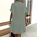 Lvnsdknerse Musselin Kleid Damen - Sommerkleid Leicht und Luftig Kurzarm Strandkleid Freizeitkleid V-Ausschnitt Casual Sommer Blusenkleid Einfarbig Elegant Midikleid Hemdkleid Locker Shirtkleid