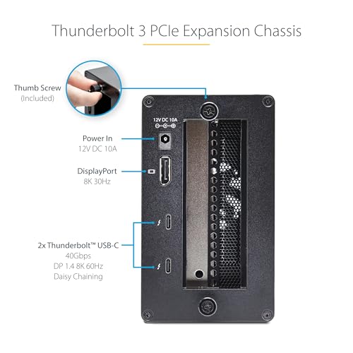 Image of StarTech Thunderbolt 3 PCIe Expansion Chassis, TAA (2TBT3-PCIE-ENCLOSURE) | 8K /4K Output Via TB3 /DP 1.4, External Enclosure W /Dual PCI Express Slots, PCIe Box for Laptops /Desktops /All-In-Ones