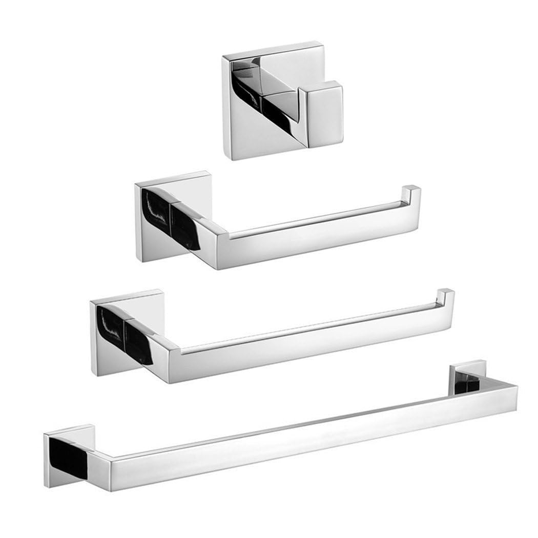 KBREE Sus304 Conjunto de Hardware de Acero Inoxidable de Acero Inoxidable Juego de Hardware de baño, Barra de Toalla Soporte de Papel higiénico Robe Ganchos de baño Estante de baño(Set)