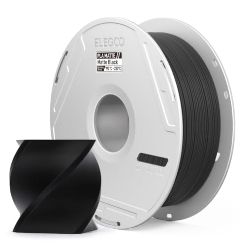 ELEGOO Matte PLA Filament Wiederverwendbarer Spule 1.75mm Schwarz 1KG