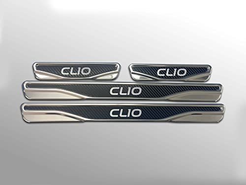 Protection de seuils de porte style carbone chrome pour trajets en famille Renault Megane
