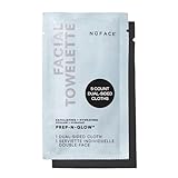 NuFACE Prep-N-Glow Facial Towelettes - 2-in-1 Exfoliating + Cleansing Makeup Remover Wipes, Hyaluronic Acid Travel Face Wipes to Hydrate & Brighten for Glowing Skin - 5 Individually Wrapped Cloths