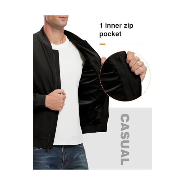 TBMPOY Men's Lightweight Bomber Jackets Light Track Jackets Casual Summer Windbreaker Outdoor Golf Fashion Coat for Men