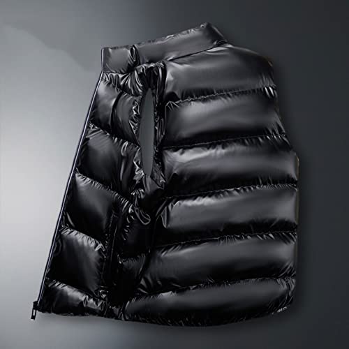 SUWALI Men's Outerwear Vests, Winter Mens Sleeveless Jacket Male Solid Cotton-Padded Vest Winter Casual Zipper Waistcoat Plus - Image 4