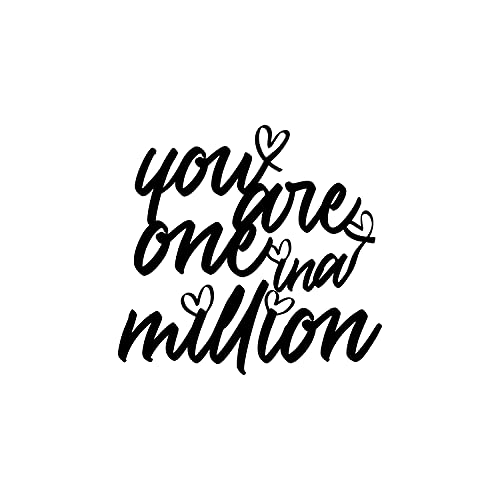Image of eCraftIndia You Are One In A Million Black Engineered Wood Cutout Wall Art Decor| Wall Decoration Item| Home Decor for Living Room Bedroom| Gift for Diwali Valentines Day