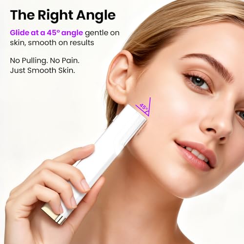 Image of Dermaplane Razor for Women Face with 10 Replacement Blades, 3 Adjustable Speeds, Gentle & Painless Peach Fuzz Remover for Smooth Skin,Built-in LED Light Dermaplane Razor Eyebrow Trimmer