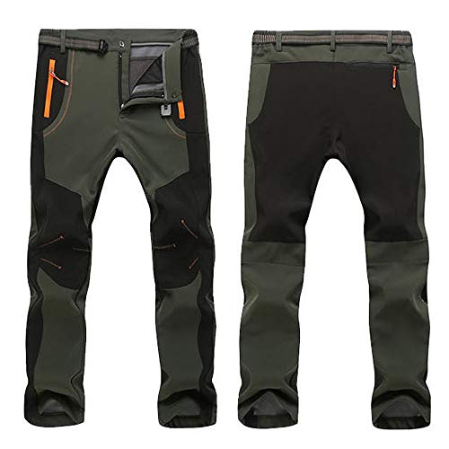 Alalaso Cargo Pant For Men, Men Couple Waterproof Windproof Outdoor Hiking Warm Winter Thick Pants Trousers Green #TOP3