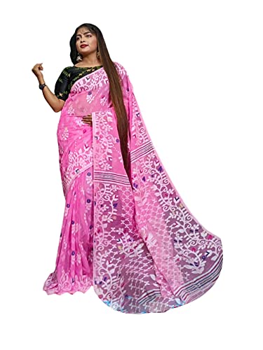 Sari en coton indien léger Dhakai Jamdani pour éviter la chaleur lors des cérémonies