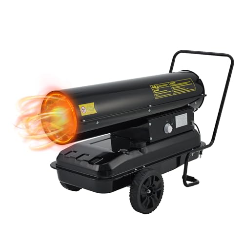 Garvee 140,000 BTU Diesel and Kerosene Heater, Portable Forced Air Heater with Thermostat & Wheels...