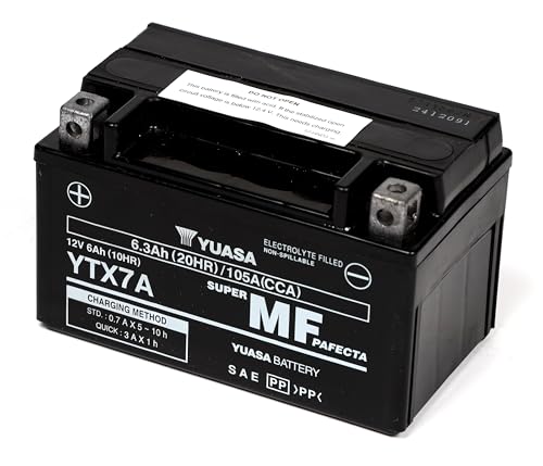Yuasa YTX7A 12V 105 CCA Batería de moto AGM VRLA libre de mantenimiento