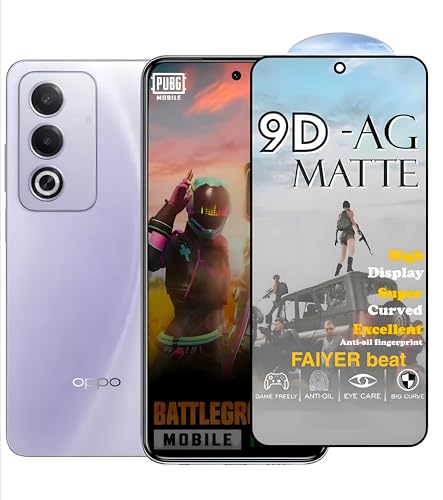 Image of Premium Tempered Glass for OPPO A3 PRO (matte finish glass, Pack of 1) Full Screen Coverage gaming matte Screen Protector Guard (OPPO A3 PRO)