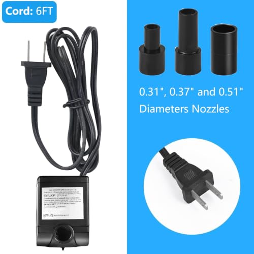 Image of BARST 120GPH Mini Submersible Water Pump with 6ft Power Cord, 3 Nozzles | 7W, 450L /H, Ultra Quiet for Aquarium, Fish Tank, Pond, Pet Fountain, Statuary, Hydroponics
