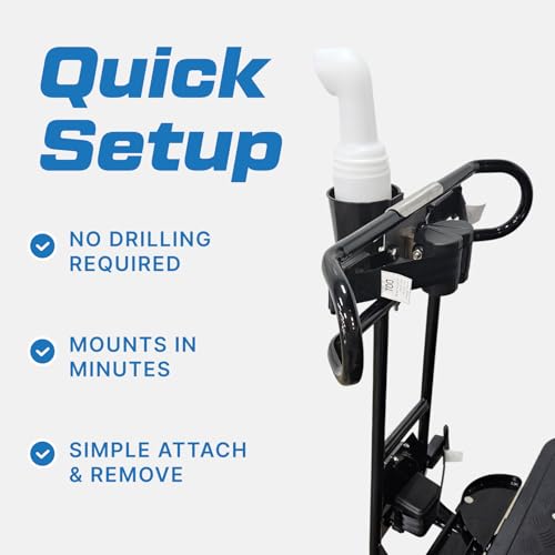Image of Evolution Golf Bag Holder Attachment with Sand Bottle Kit - Fits Golf Carts 4 & 6 Passenger Model - Durable Golf Cart Bag Carrier with Easy Installation, Secure Fit & Weather Resistant Design | Black