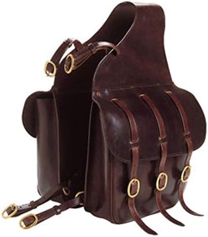 Horse Saddle Bag Cowhide Genuine Leather Western Equestrian Trail Simple Horse Saddle Bag Pack Equipment Horse Saddle Bags Size: 10” L x 10” W x 3 ½” D inches, SMPL125