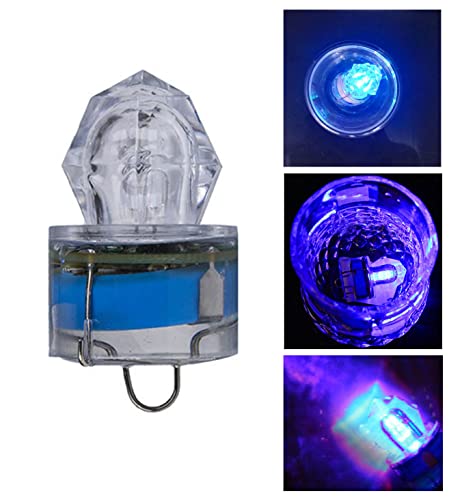 Edearkar Led Fishing Light (10-Pack) Underwater Deep Drop Lights Waterproof Diamond Tubular Underwater Fishing Lure Blue Light Attractants For Tuna Swordfish #TOP3