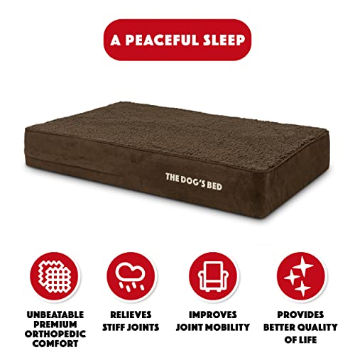 The-Dogs-Bed-Orthopedic-Memory-Foam-Dog-Bed-Large-Brown-Plush-40×25-Pain-Relief-for-Arthritis-Hip-Elbow-Dysplasia-Post-Surgery-Lameness-Veterinary-Approved-Waterproof-Washable-Cover The Dogs Bed Orthopedic Memory Foam Dog Bed Large Brown Plush 40×25 Pain Relief for Arthritis Hip Elbow Dysplasia Post Surgery Lameness Veterinary Approved Waterproof Washable Cover