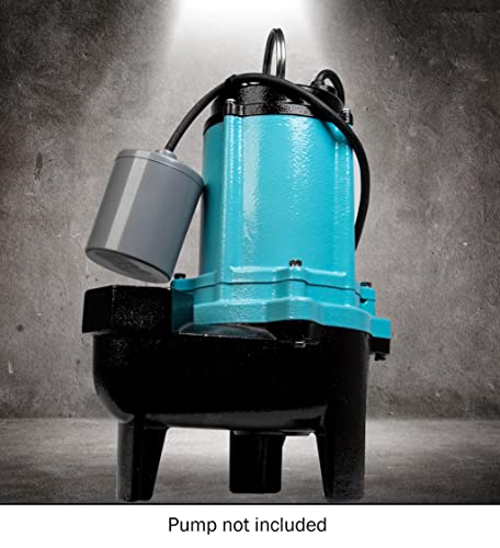 Image of Little Giant RFSN-10 115-Volt, Maximum 13-Amp - 1 /2 HP, Pump Down Piggyback Tethered Float Switch for Pond, Sump, Sewage, or Effluent Systems, 20-ft. Cord, Grey, 599210