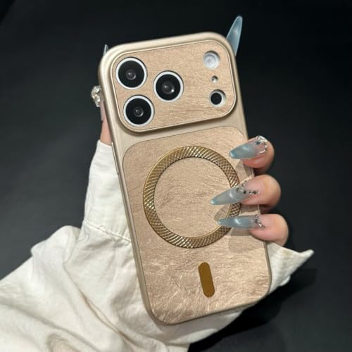 RNOZX For iPhone 17 Pro�p�}�O�l�b�g���t�@�b�V�����X�}�z�P�[�X �ϏՌ��ی�J�o�[�iFor iPhone 17 Pro/�f�U�[�g�S�[���h�j