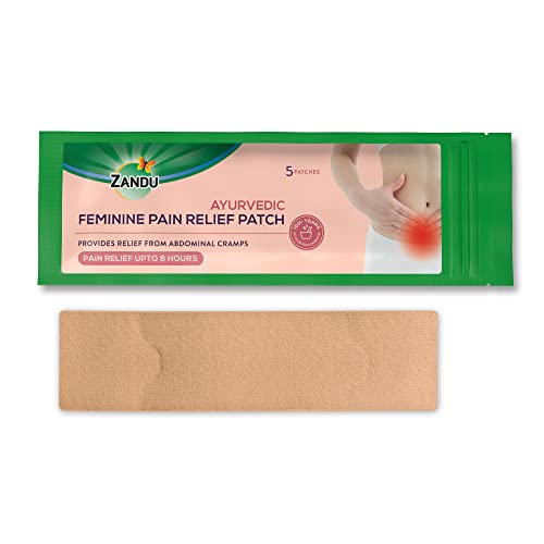 Zandu Ayurvedic Feminine Pain Relief Patch (Pack of 5 Patches) - A Specially Designed Pain Relief Patch for helping Relieve Abdominal Cramps & Back Pain | Easy to Apply & Carry