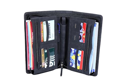 Image of Sukeshcraft Multiple Cheque Book Holder | Original PU Holds Upto 8 Cheque Books, CloudBlack