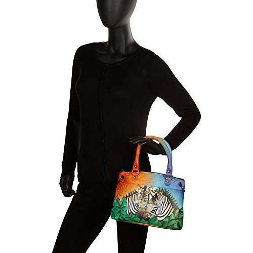 Image of Anna by Anuschka Women's Original Genuine Leather Hand-Painted Small Satchel - Leather Handbag for Women | Original