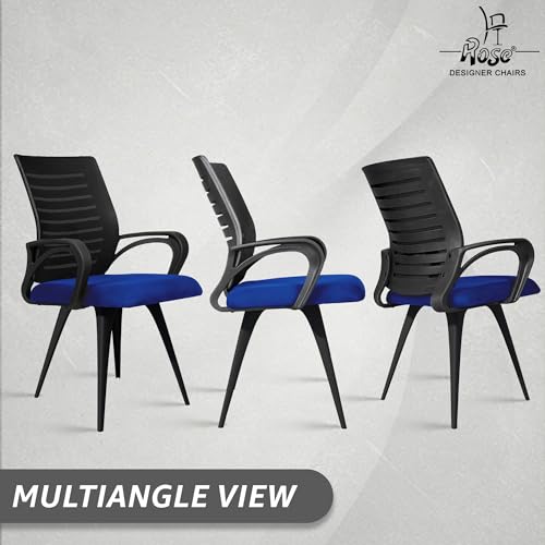 Image of ROSE Elite | 3 Years Brand Warranty | Ergonomic Office Chair, Study, WFH, Revolving, Rolling, Desk, Task, Laptop, Student Chair (Blue Seat & Black Back, Elite MB Reception)