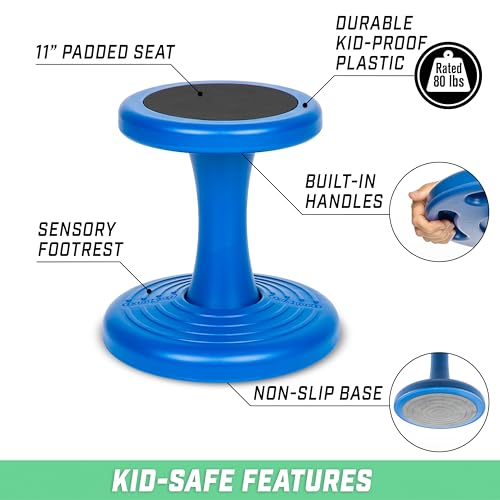 Image of GoSports 14 Inch Wobble Chair - Sensory Stool for Active Kids - ADHD Chair for Classrooms or Home