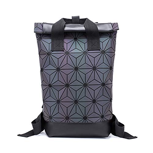 Geometrische Lingge Rucksack Erweiterbar Große Kapazität Leuchtende Reflektierende Reise Daypack Fashion School Rucksack-Luminous