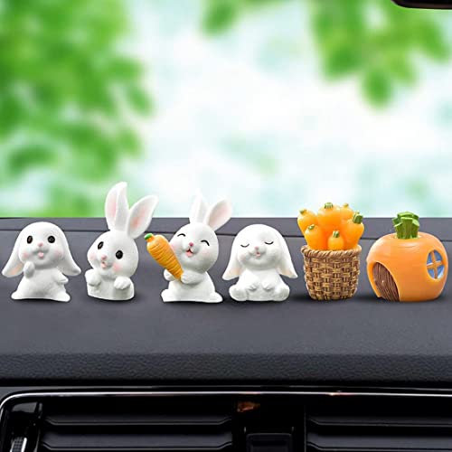 Huhebne 7 PeçAs Miniaturas de Jardim Miniaturas de Coelho Animais Figuras de Artesanato FaçA Você Me