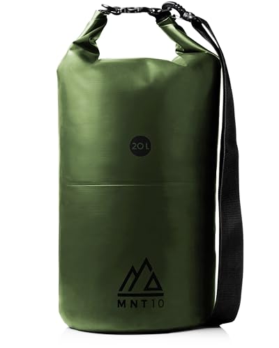 MNT10 Dry Bag Premium Packsack wasserdicht mit Tragegurt I Dry Bags Waterproof in 10l oder 20l I Wasserfeste Tasche für Reisen, Outdoor und Camping I Seesack robust und widerstandsfähig