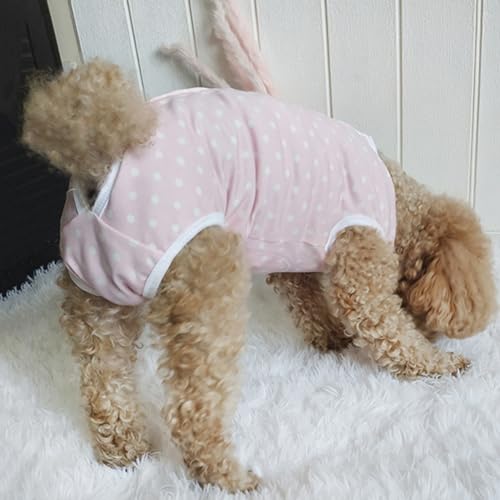 Image of Dog Surgical Recovery Suit, Spay Recovery Suit for Small Medium Dog, Post Surgery Dog Onesie for Male Female Puppy (Pink-M)