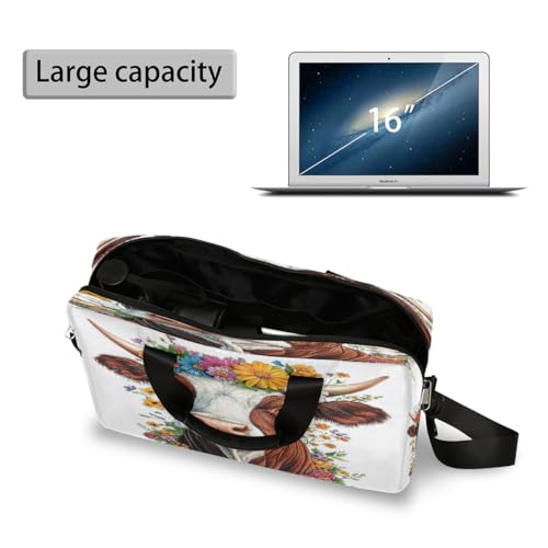 Maletín para laptop de 15.6 pulgadas con estampado de vaca miniatura 5