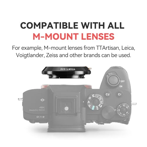 Anillo Adaptador TTARTISAN M a Montura Sony E, Compatible con Cámaras A7, A7II, A7III, A7IV, A7R, A7RII, A7RIII, A7RIV, A7RV, A7S, A7SII, A7SIII, A7C, A9, A9II, A1, A9III, A1II, ZV-E1, A7C2, A7CR miniatura 3