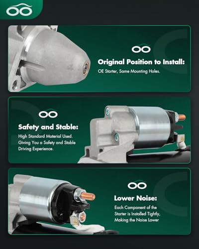 Image of SCITOO Starter Motor fit for Porsche for Cayenne 3.6L 2015-2018,for Porsche for Cayenne 4.8L 2011-2018,for Porsche for Macan 3.0L 2015-2018 Replacement Starter 19216