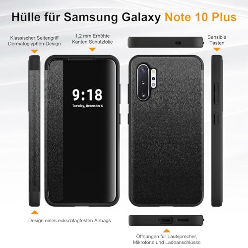 Housse Note 10 Plus rabat translucide pour rester connecté activement