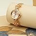 TIME100 Gold Watch for Women Ladies Fashion Dress Bracelet Quartz Wrist Watch Round Dial Brass Strap with Diamonds Waterproof Women Watch (Champagne Gold)
