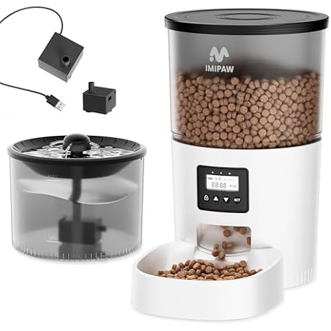 IMIPAW Cat Feeder and Water Fountain 3L Combo, Water Dispenser Replacement Pump Cover