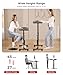 Standing Desk Adjustable Height, Mobile Stand Up Desks with Wheels Small Computer Desk Rolling Desk, Portable Laptop Desk Black Standing Table Sit Stand Home Office Desks 16