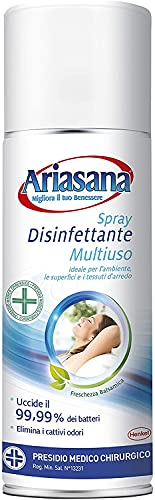 Ariasana Spray Disinfettante Germicida per igienizzare aria e superfici, con profumazione eucalipto e mentolo