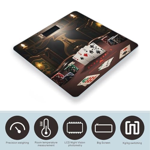 Báscula digital de baño Poker Tournament 400 lb capacidad miniatura 3