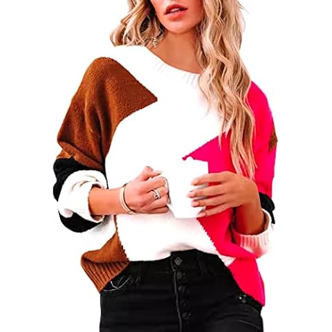 Necooer Women's 2022 Printed Round Neck Long Sleeve Casual Pullover Sweatshirts Tops Shirts Cover