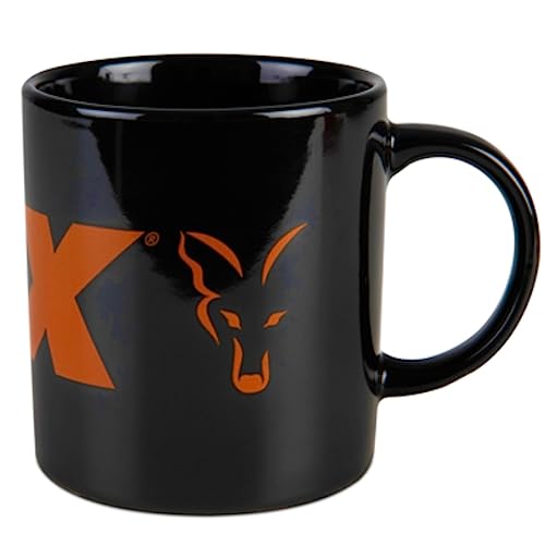 Fox Tasse en céramique avec logo noir et orange - Tasse de pêche, tasse à café, tasse à boisson, gobelet, CCW022