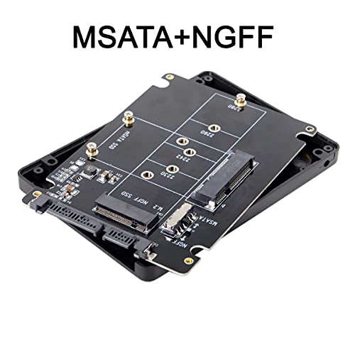 Combo Adaptador SSD M.2 NGFF B-Key y mSATA a SATA 3.0 miniatura 2